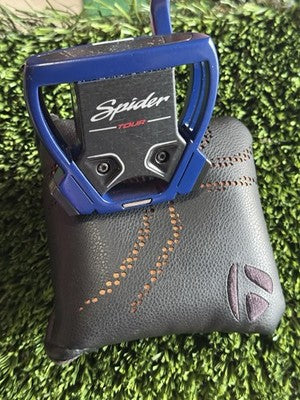 Right Handed TaylorMade Spider Tour X Solid Navy Blue, 35 Inch + Head Cover