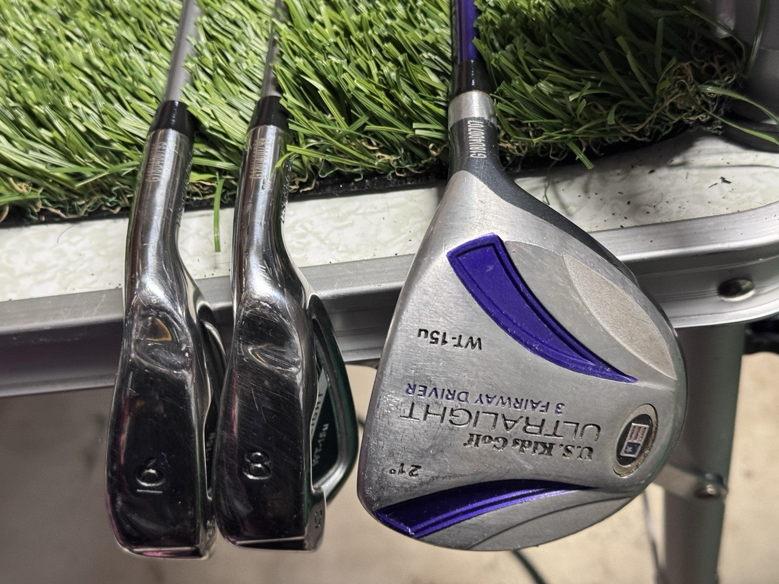 USKG US Kids WT-15 U 54 Junior 3 Clubs Ultralight 3H 21*, 6 & 8 Irons Right Hand