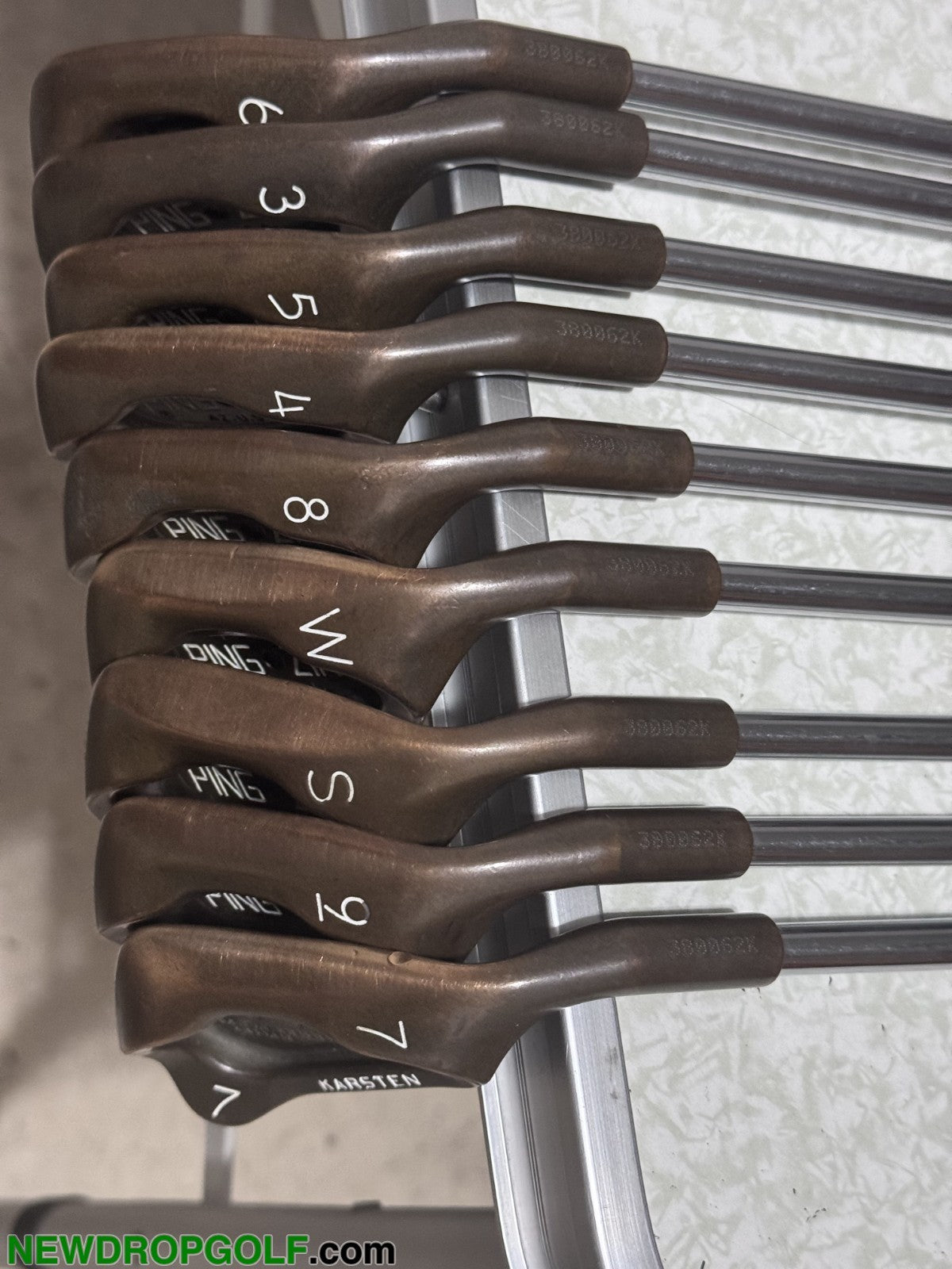 PING ZING BERYLLIUM COPPER IRON SET 3-PW-SW JZ Steel Stiff Flex Shafts RH