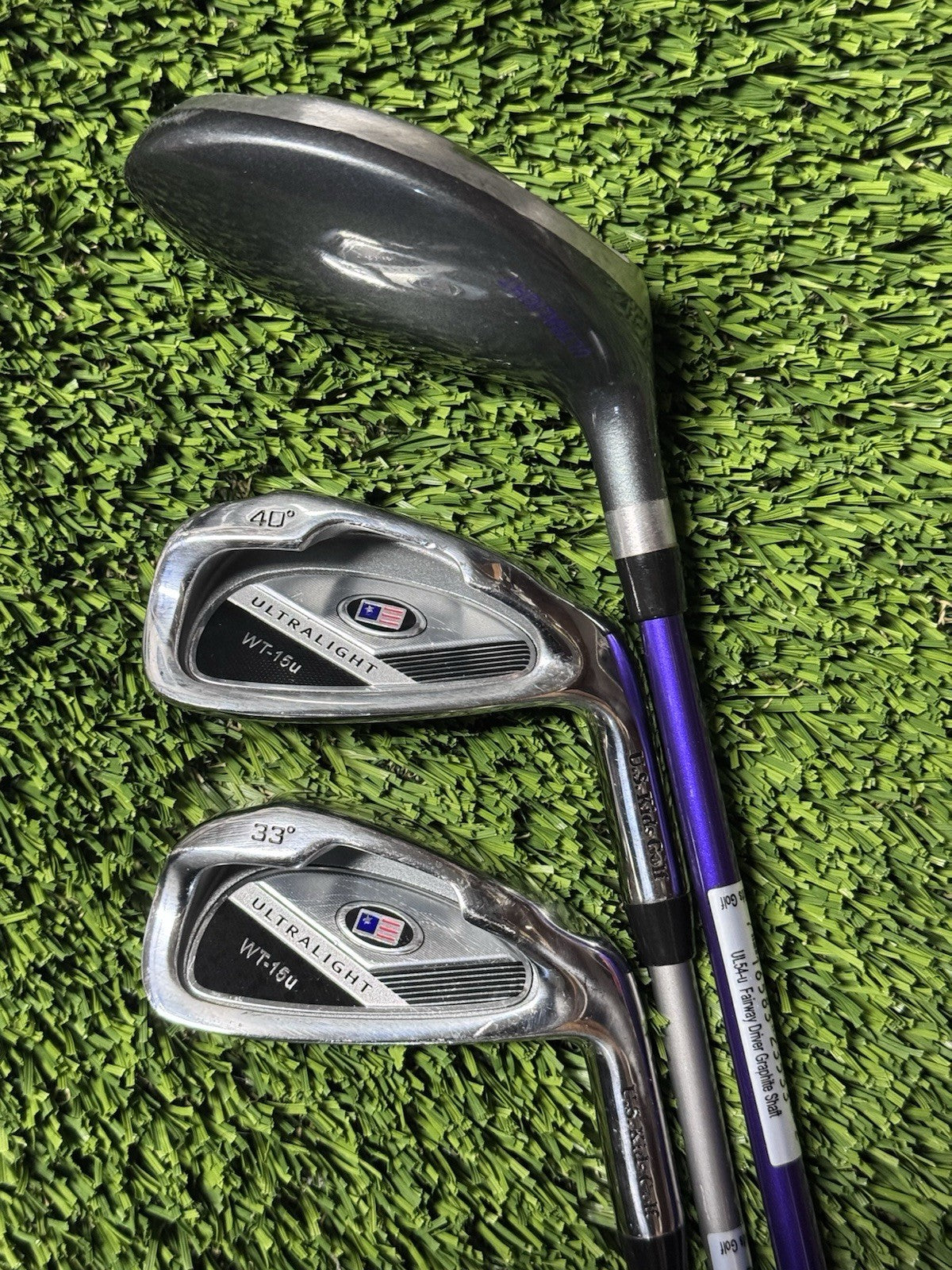 USKG US Kids WT-15 U 54 Junior 3 Clubs Ultralight 3H 21*, 6 & 8 Irons Right Hand