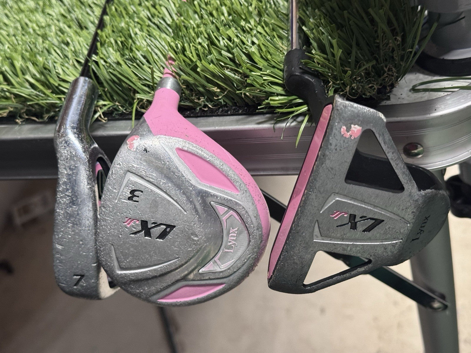 Lynx LX Jr Girls Pink Golf Set 3pc 3 Wood, 7 Iron, Putter & Bag 3-5yr Old RH