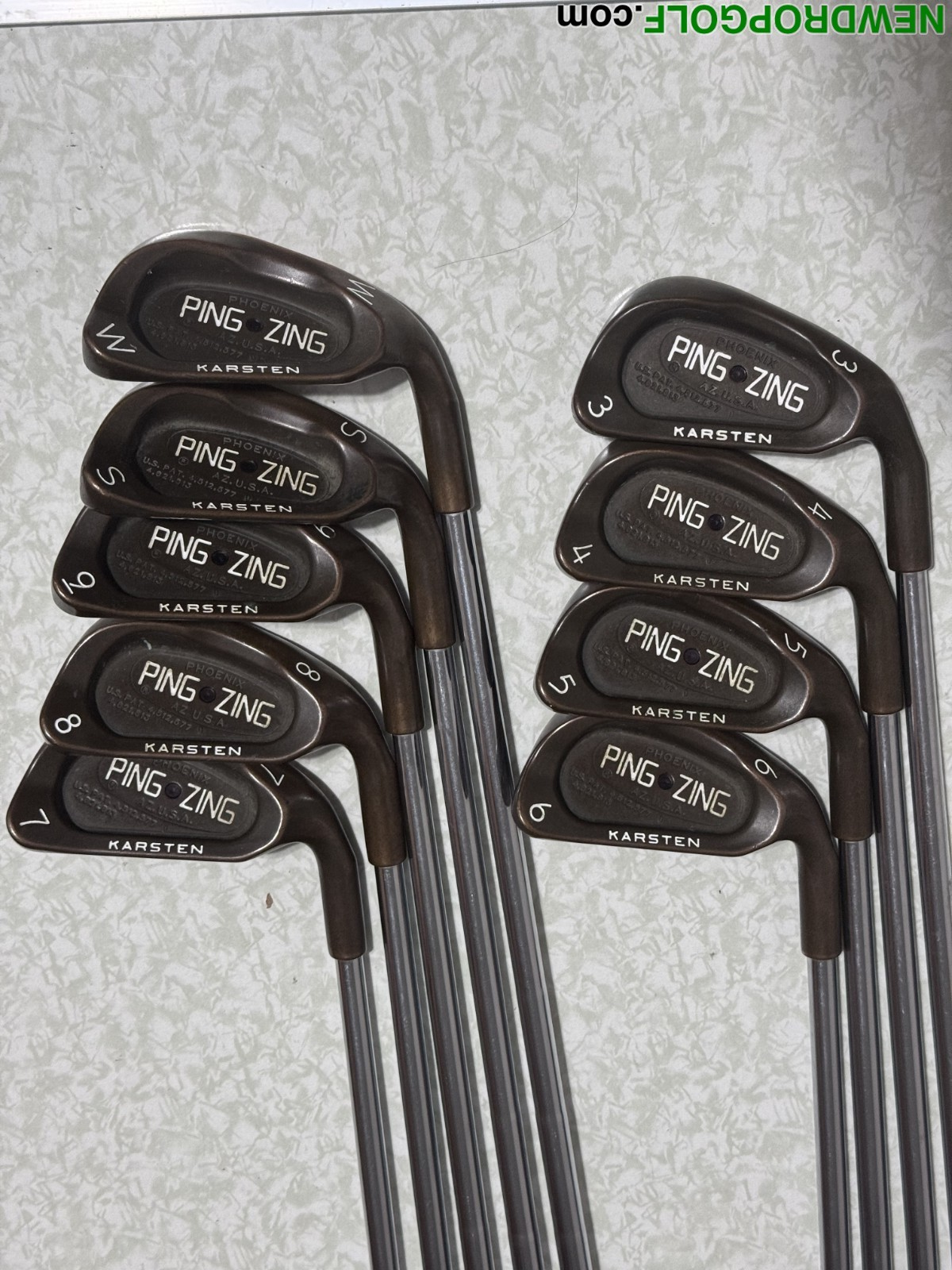 PING ZING BERYLLIUM COPPER IRON SET 3-PW-SW JZ Steel Stiff Flex Shafts RH
