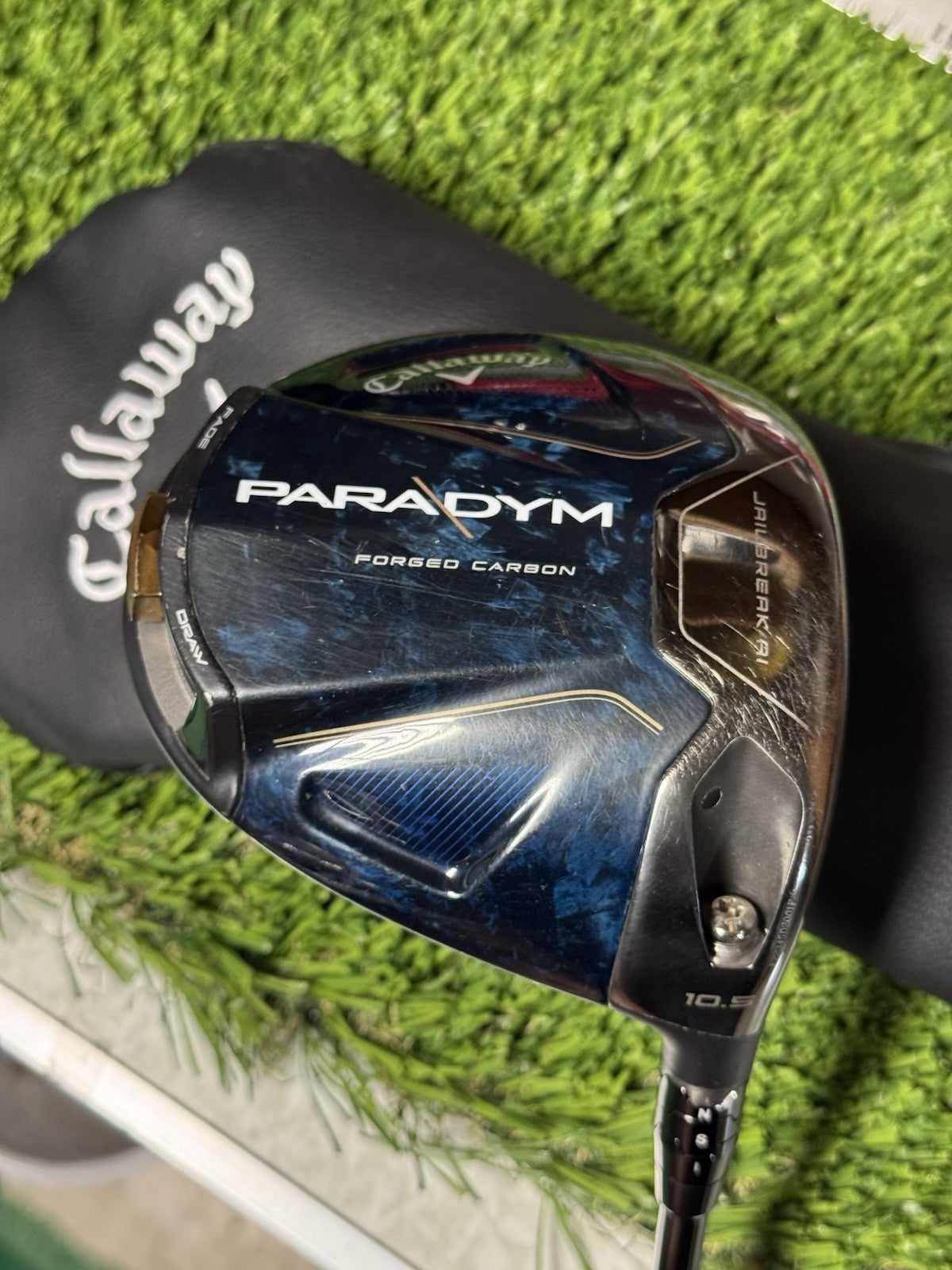 Callaway Paradym AI Driver 10.5 Project X Hzrdus RDX 5.5 Regular Flex Head Cover