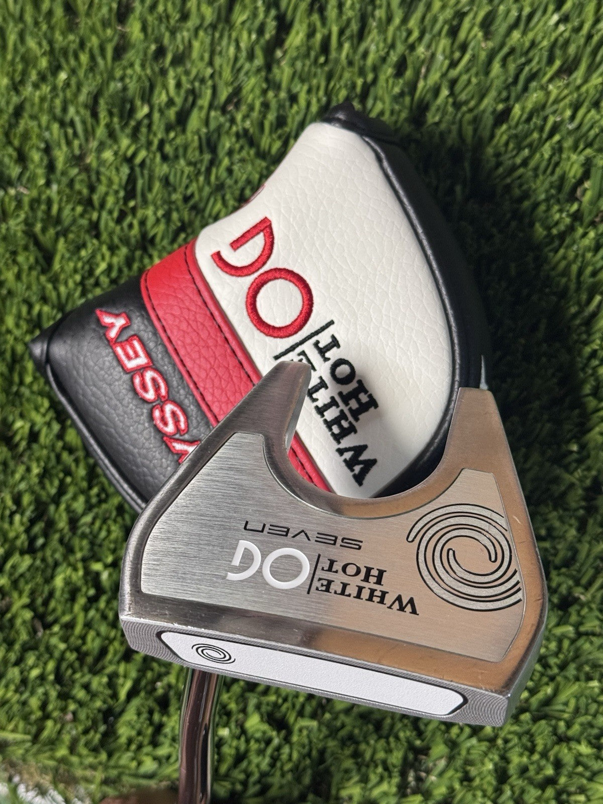 Right Handed Odyssey White Hot OG Seven 7 Mallet Putter 33" Mens + Head Cover