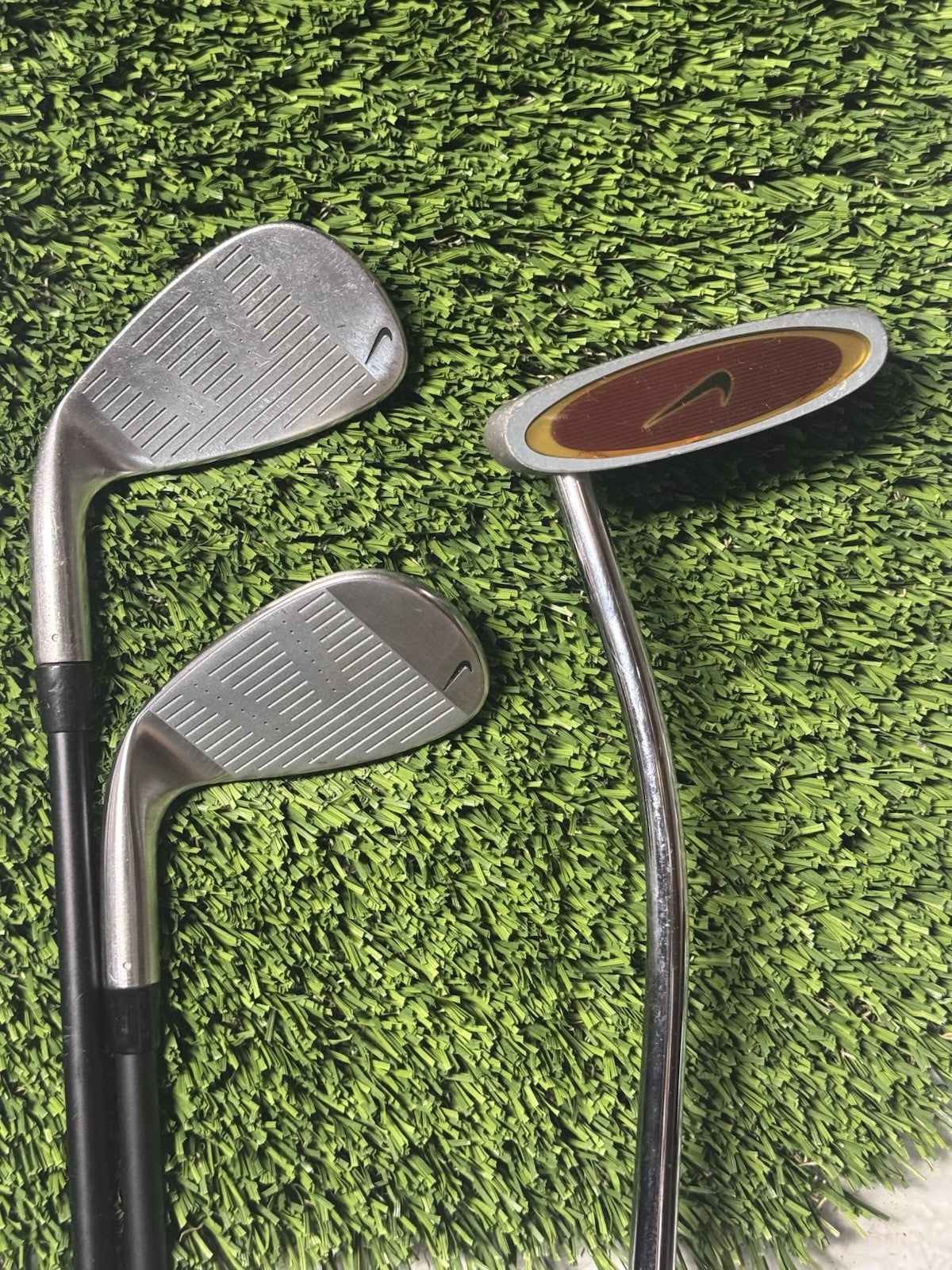 Nike Steel Jr. Junior Kids Golf Clubs Set 3 Pc Putter, PW, Mid Irons RH Youth