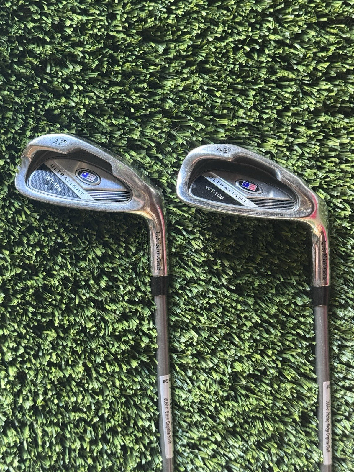 USKG US Kids Golf Set WT-10u Junior 6 Iron & Pitching Wedge Youth Flex UL60” RH